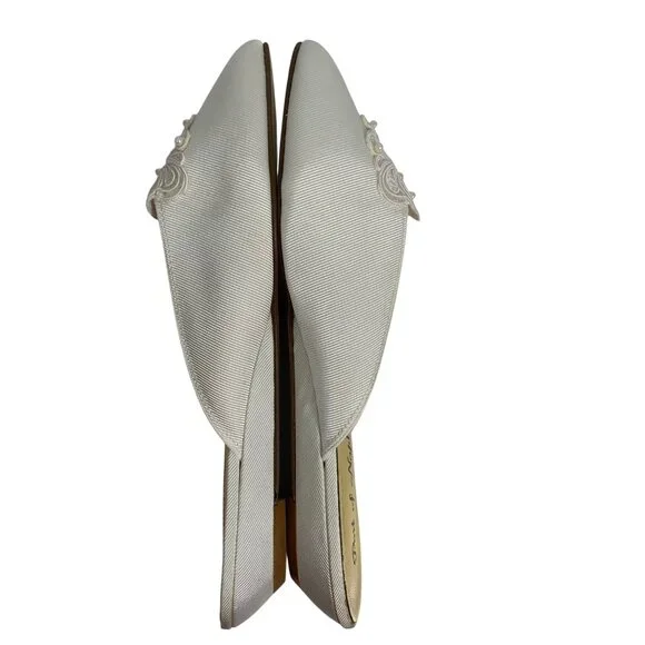 Port Of Naples Womens Ivory Slip-On Embroidered Mules Made In Italy Size 10B - Picture 4 of 9